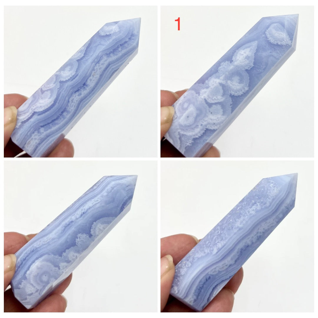 Blue Lace Agate Towers Points Crystal Generators YOU CHOOSE