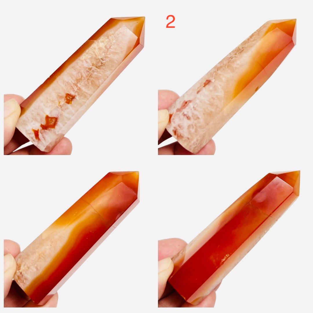 Carnelian Quartz Points Towers Healing Crystal YOU CHOOSE