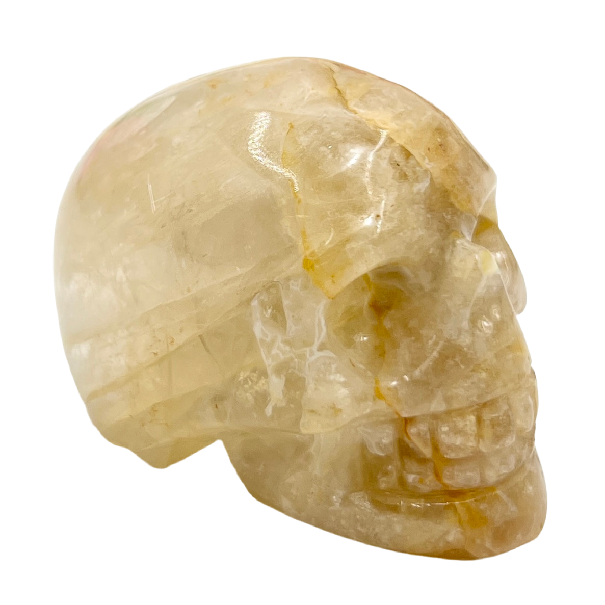 Golden Healer Quartz Skull 2 Inches Hand Carved Crystal Carving