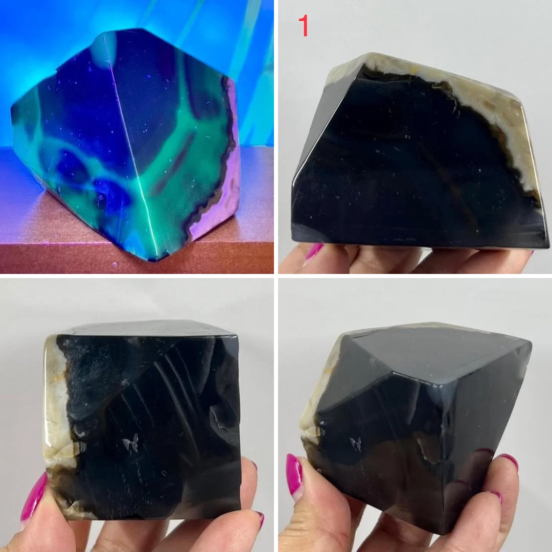 Volcanic Agate Free Form UV Reactive Crystal Chunks YOU CHOOSE