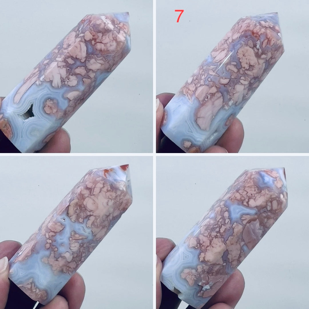 Pink Cotton Candy Agate Points Towers Crystal Generators YOU CHOOSE