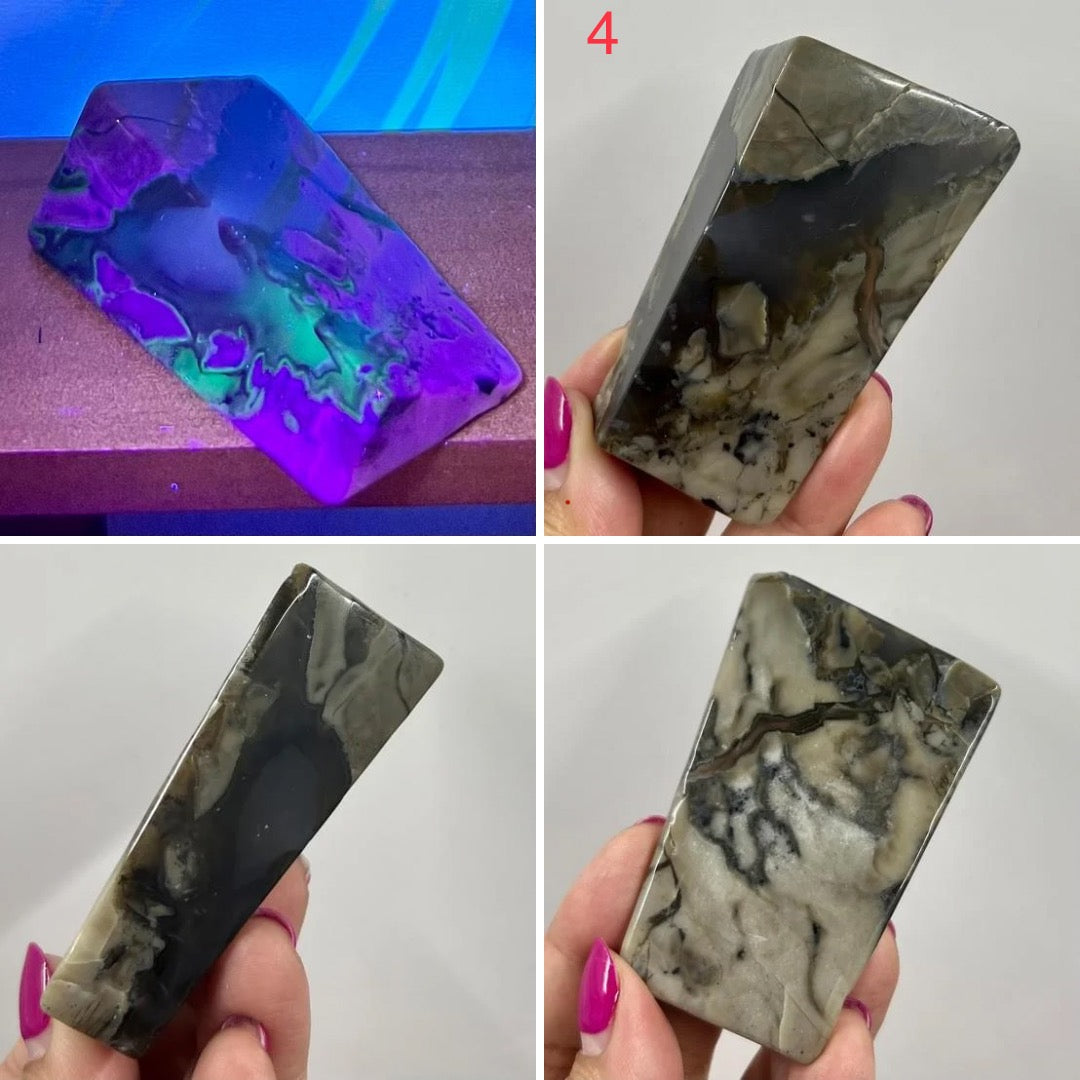 Volcanic Agate Free Form UV Reactive Crystal Chunks YOU CHOOSE