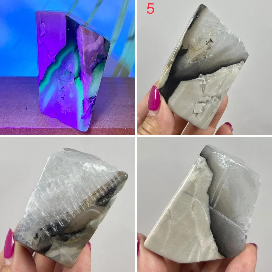 Volcanic Agate Free Form UV Reactive Crystal Chunks YOU CHOOSE