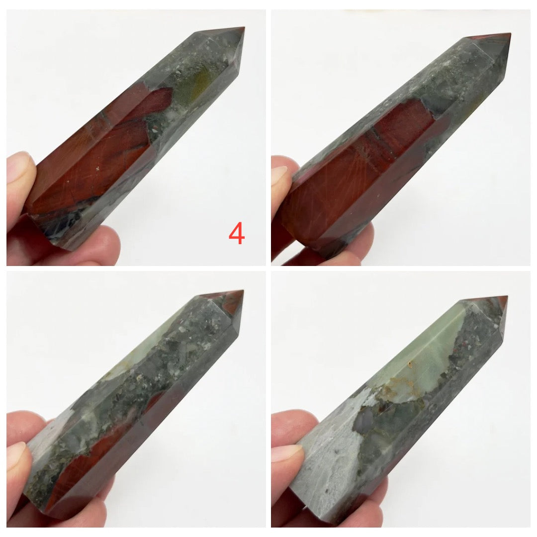 Setonite African Jasper Bloodstone Points Towers Crystal YOU CHOOSE