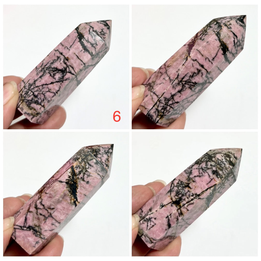 Rhodonite Points Towers Crystal Generators YOU CHOOSE