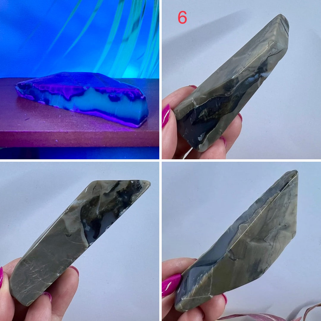 Volcanic Agate Free Form UV Reactive Crystal Chunks YOU CHOOSE