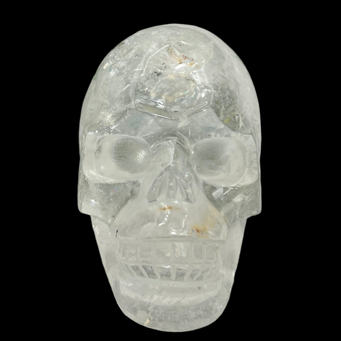 Clear Quartz Golden Healer Dendrites Skull High Quality Crystal Carving 900g