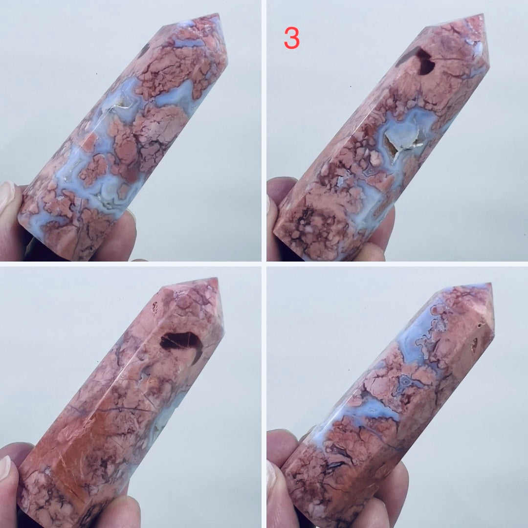 Pink Cotton Candy Agate Points Towers Crystal Generators YOU CHOOSE