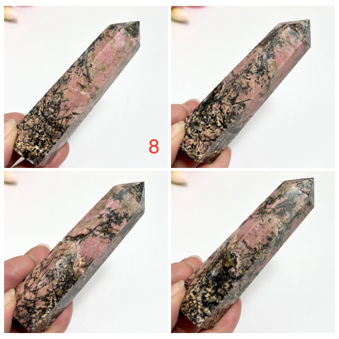 Rhodonite Points Towers Crystal Generators YOU CHOOSE