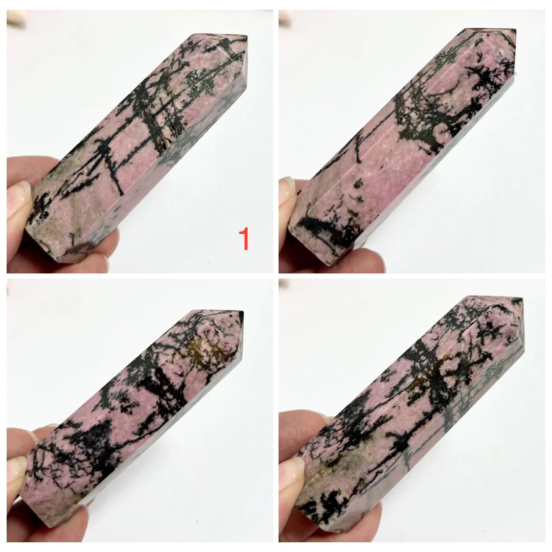 Rhodonite Points Towers Crystal Generators YOU CHOOSE