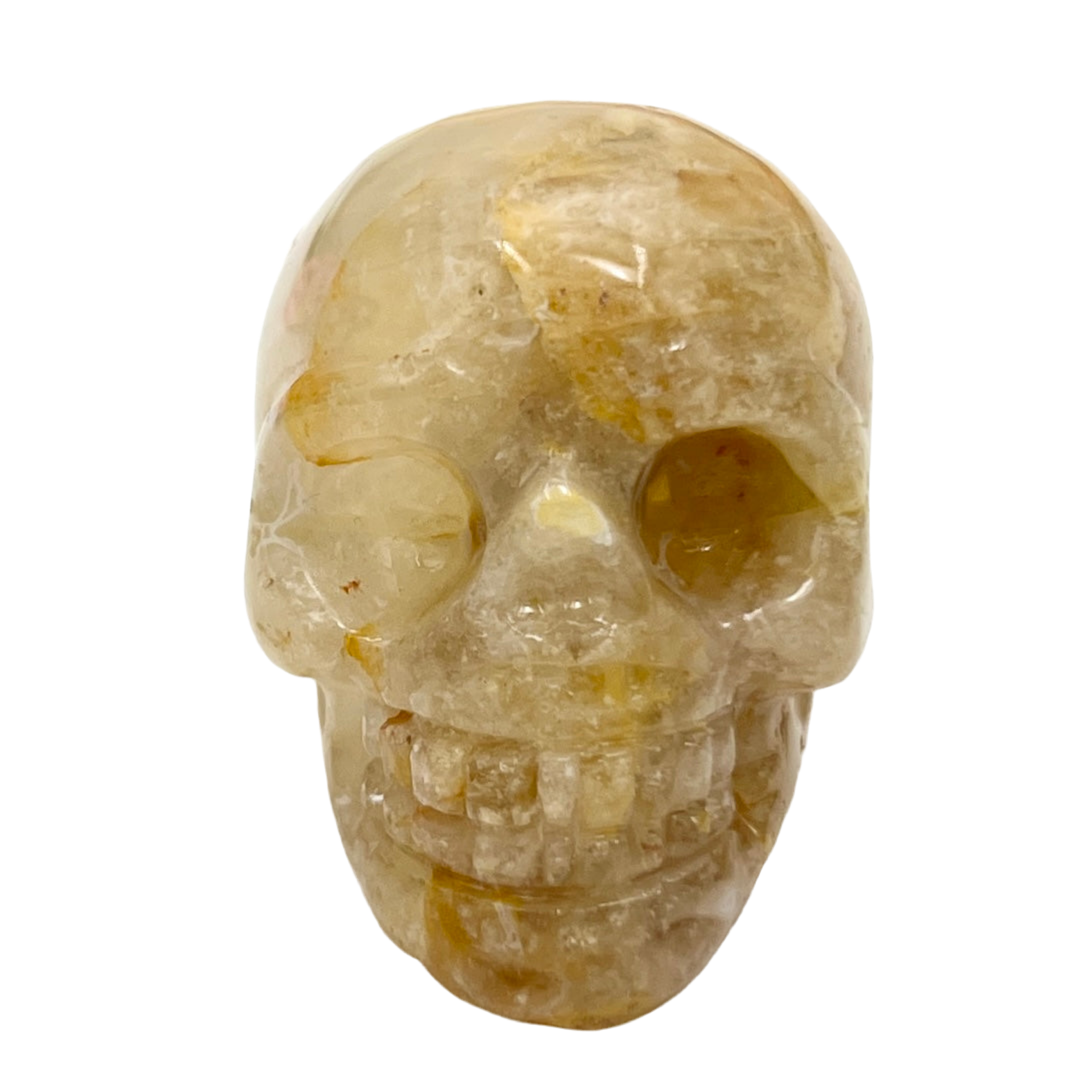 Golden Healer Quartz Skull 2 Inches Hand Carved Crystal Carving