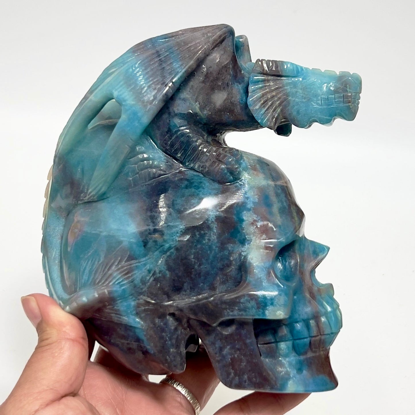 Trolleite Gargoyle on Skull Hollow Jaw Rare Healing Crystal Carving 1564g