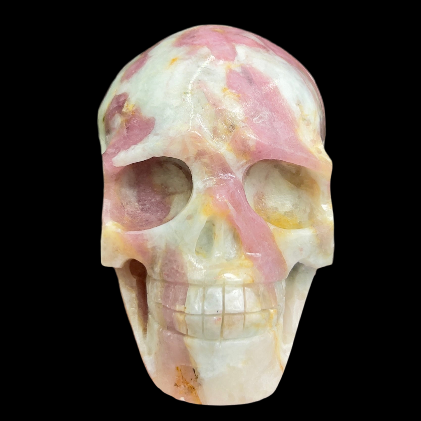 Pink Tourmaline in Feldspar Skull High Quality Healing Crystal Carving 1186g