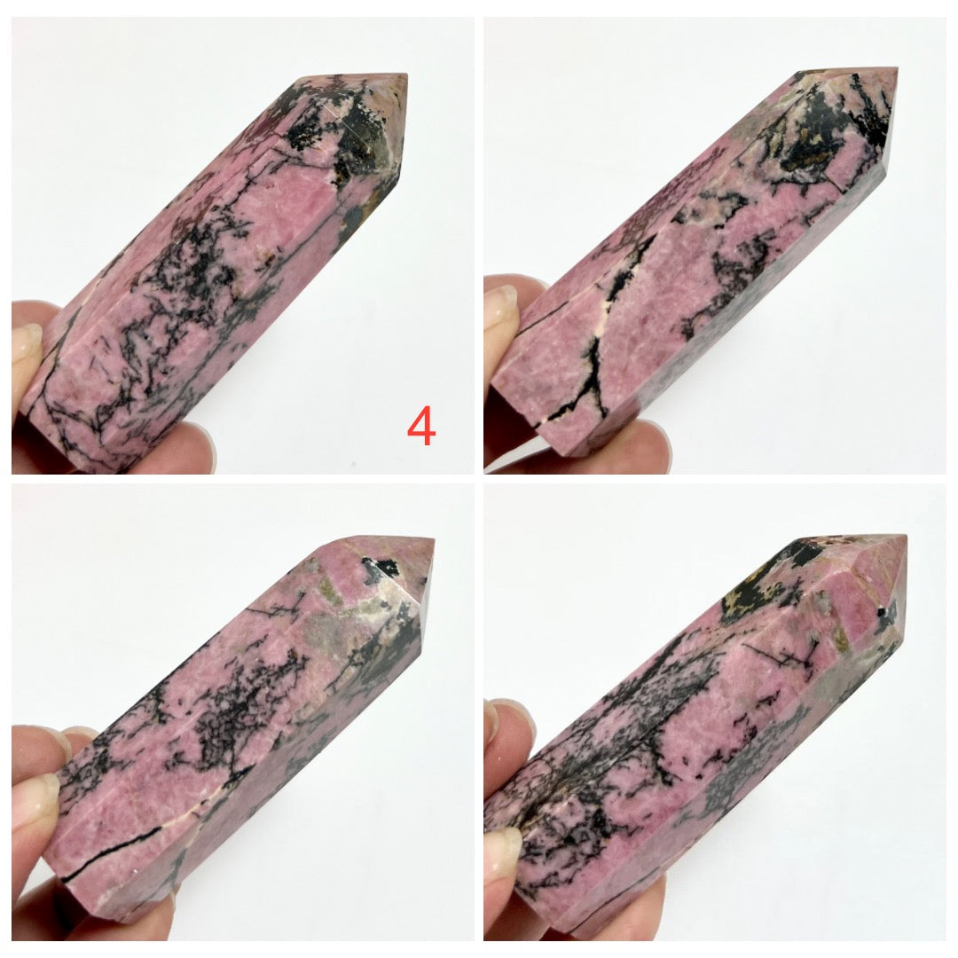 Rhodonite Points Towers Crystal Generators YOU CHOOSE