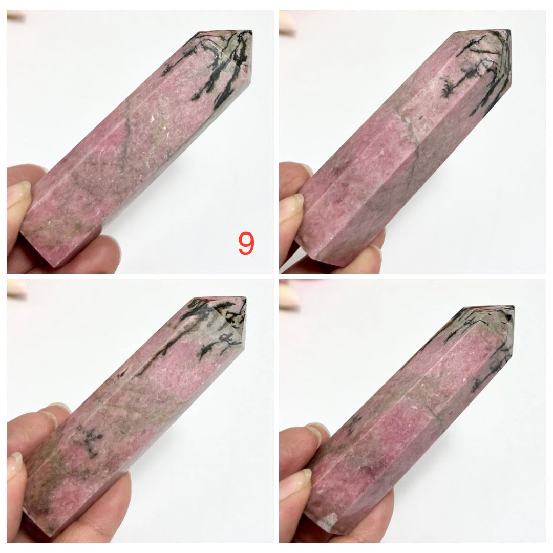 Rhodonite Points Towers Crystal Generators YOU CHOOSE