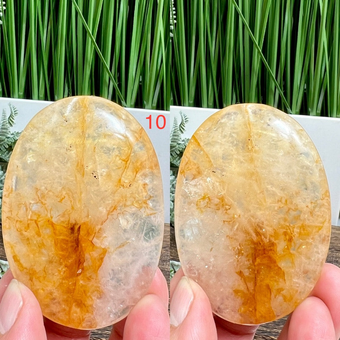 Golden Healer Quartz Palm Stones Worry Meditation Crystals YOU CHOOSE