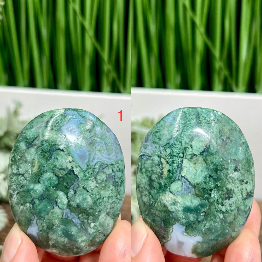 Moss Agate Palm Stones Meditation Crystal YOU CHOOSE