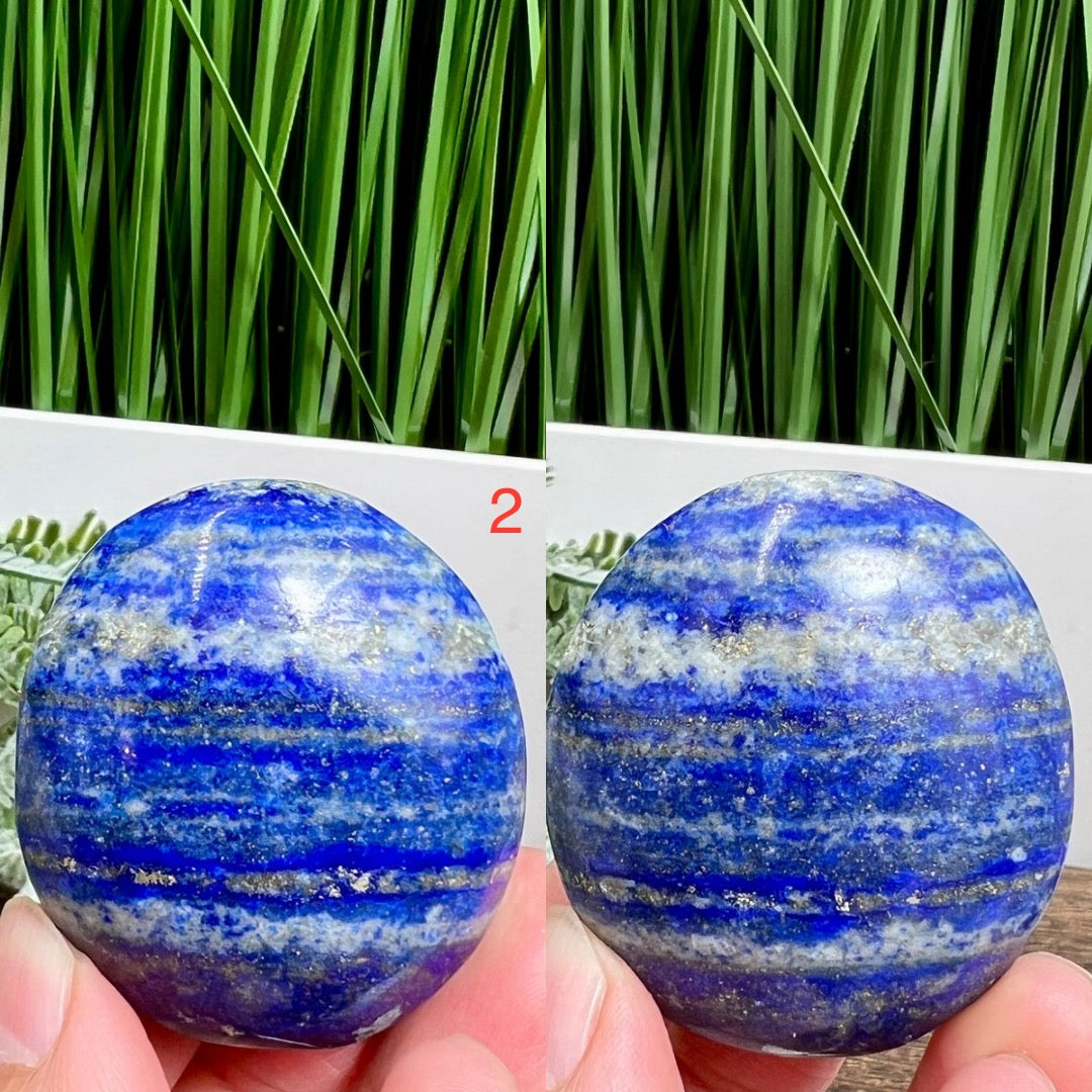 Lapis Lazuli With Pyrite Palm Stones Worry Meditation Crystals YOU CHOOSE