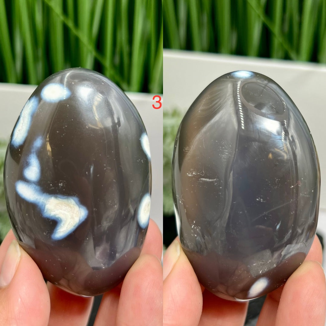 Orca Agate Palm Stone Worry Meditation Crystal YOU CHOOSE