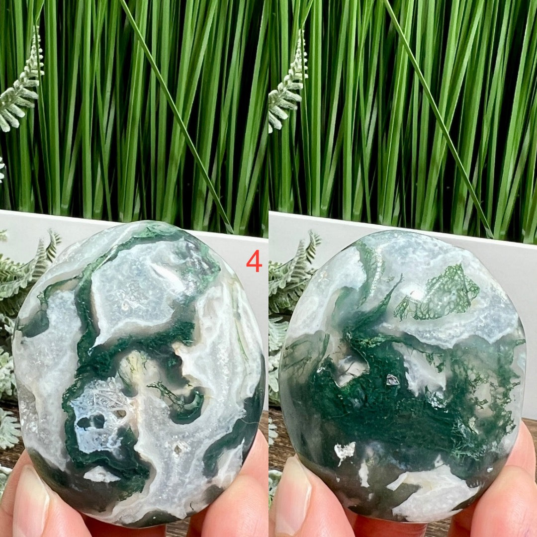 Moss Agate Palm Stones Meditation Crystal YOU CHOOSE