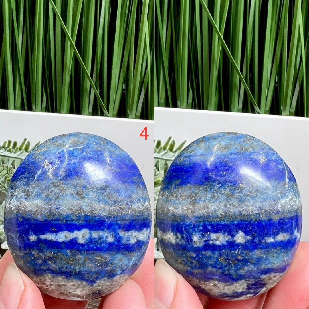 Lapis Lazuli With Pyrite Palm Stones Worry Meditation Crystals YOU CHOOSE