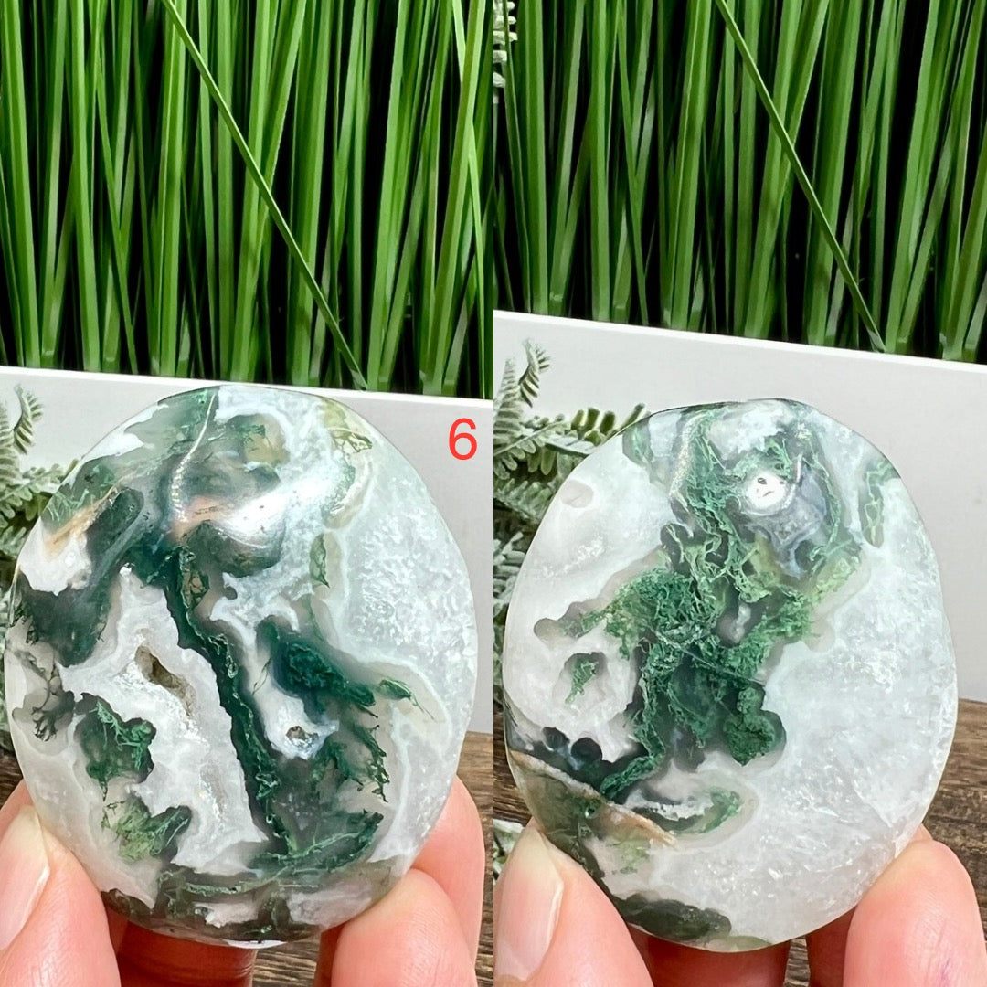 Moss Agate Palm Stones Meditation Crystal YOU CHOOSE