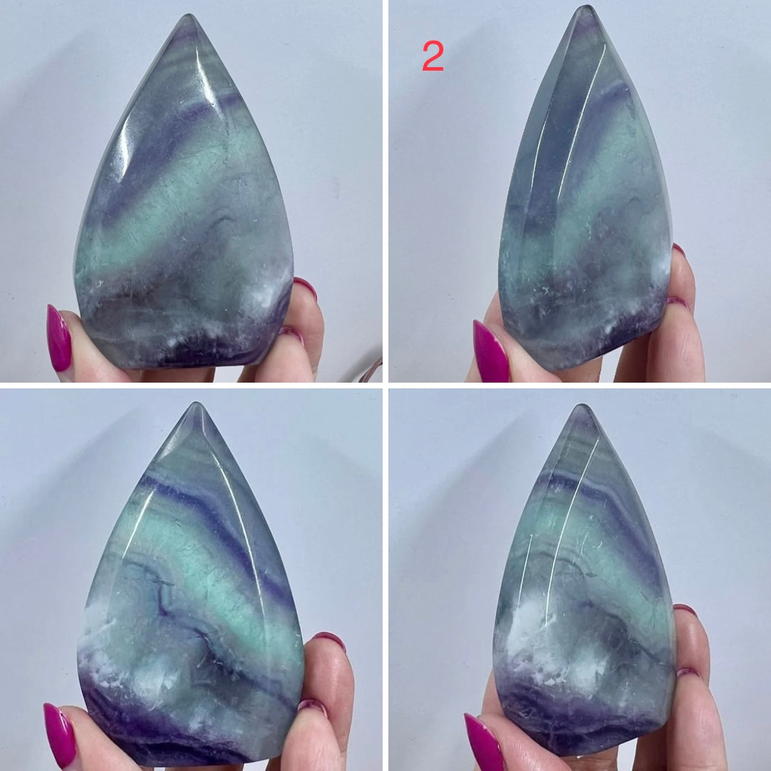 Fluorite Flames Free Form Crystals Carving YOU CHOOSE
