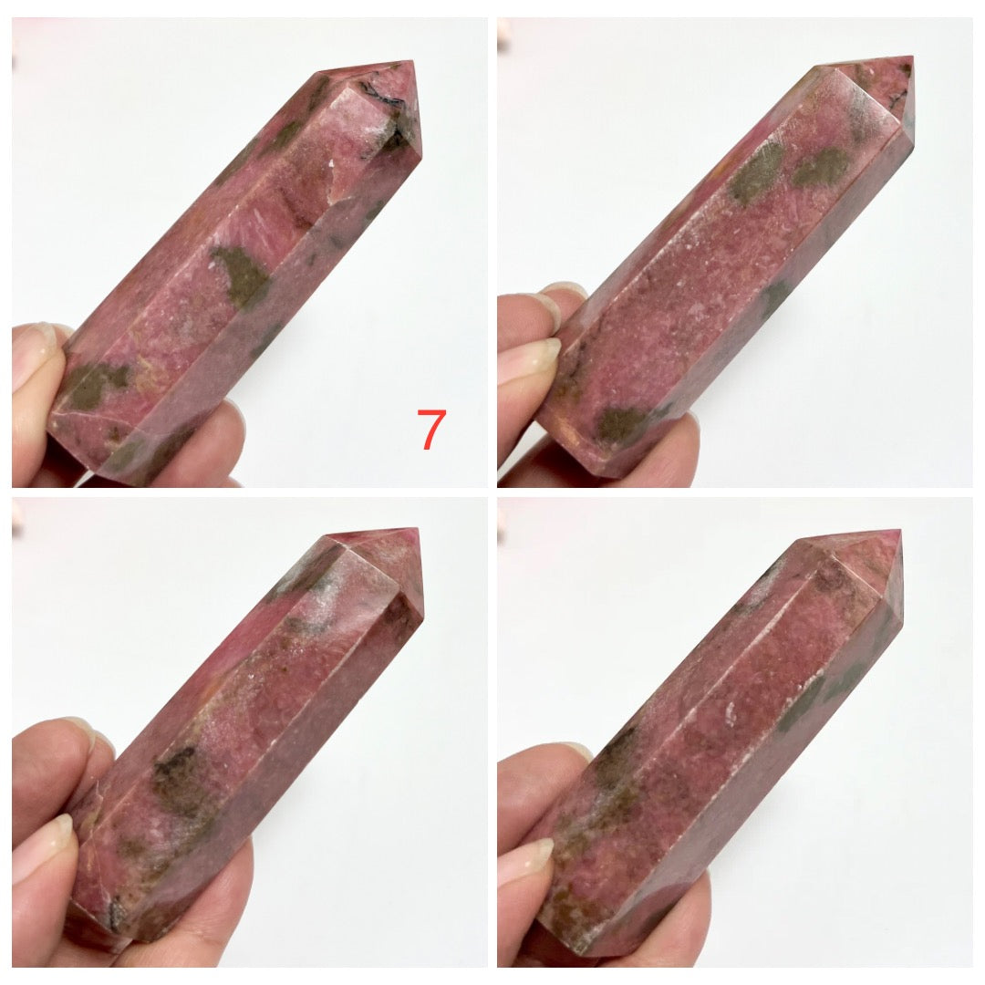 Rhodonite Points Towers Crystal Generators YOU CHOOSE