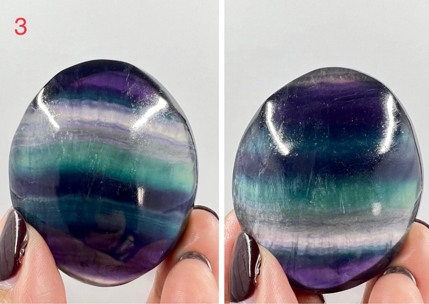Rainbow Fluorite Palm Stone Crystal Worry Meditation YOU CHOOSE