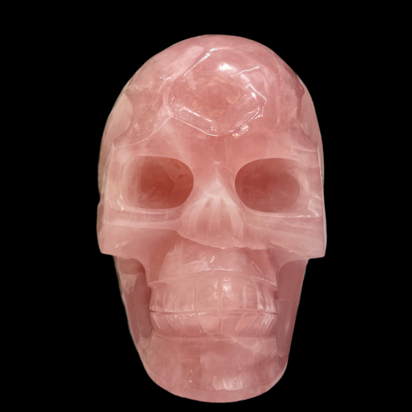 Huge Dark Rose Quartz Skull High Quality Crystal Carving 2864 Grams 6.3 Pounds