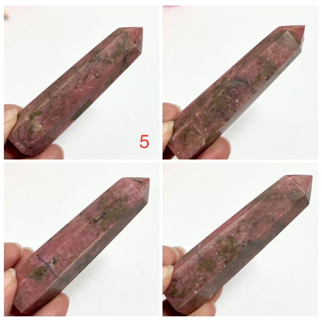 Rhodonite Points Towers Crystal Generators YOU CHOOSE
