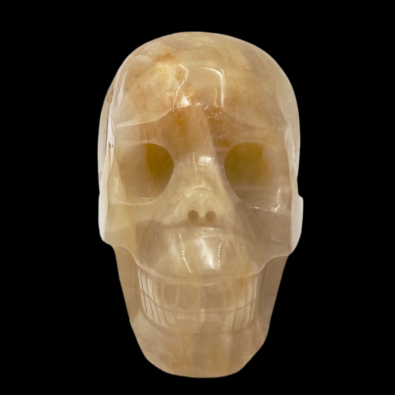 Golden Healer Quartz Skull Healing Crystal Carving 1122g