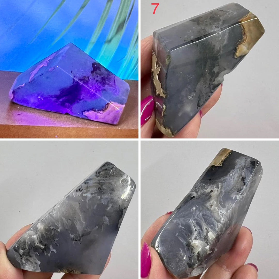 Volcanic Agate Free Form UV Reactive Crystal Chunks YOU CHOOSE