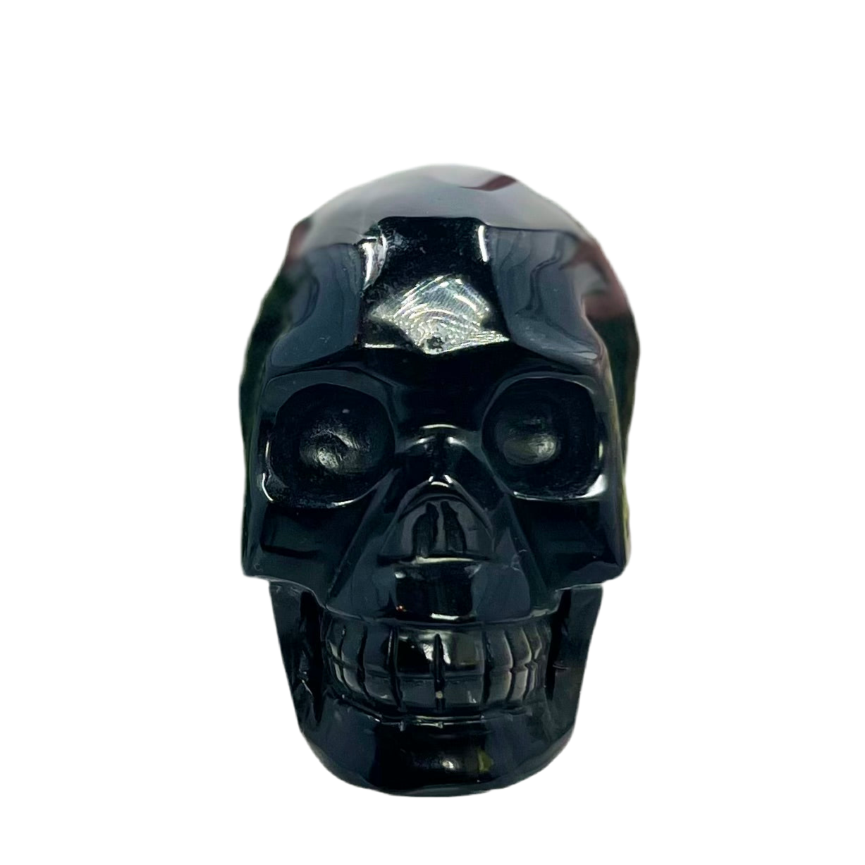 Silver Sheen Obsidian Skull Crystal Skull Carving 713g