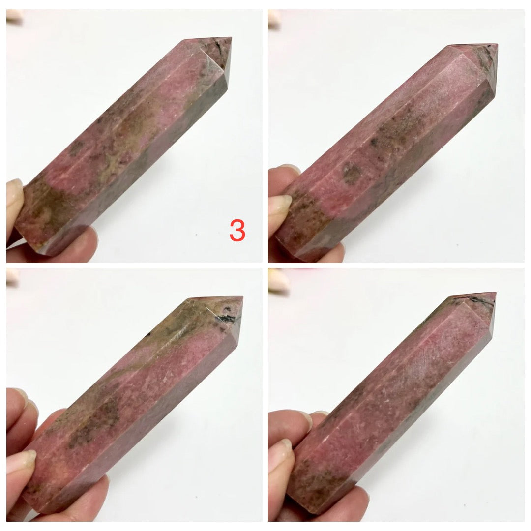 Rhodonite Points Towers Crystal Generators YOU CHOOSE