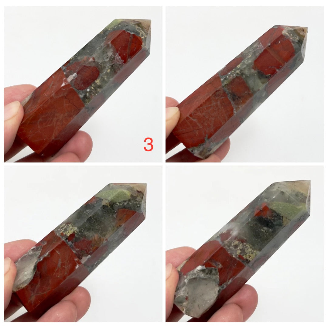 Setonite African Jasper Bloodstone Points Towers Crystal YOU CHOOSE