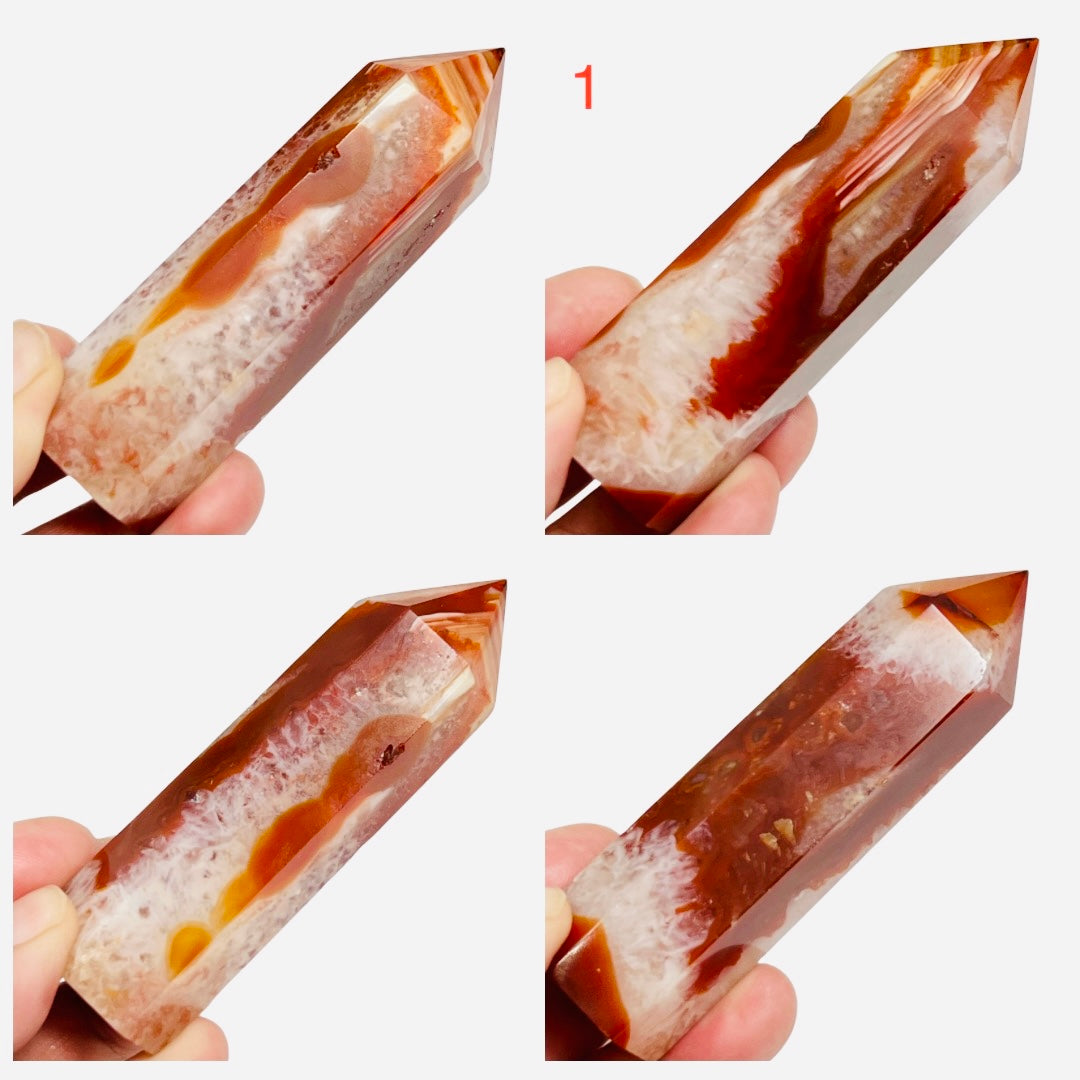 Carnelian Quartz Points Towers Healing Crystal YOU CHOOSE