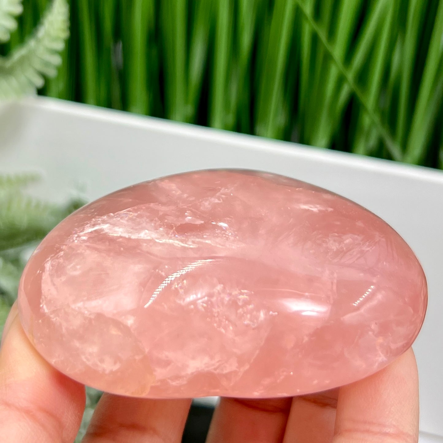 Rose Quartz Heart with Stand High Quality Translucent Crystal Carving 226g