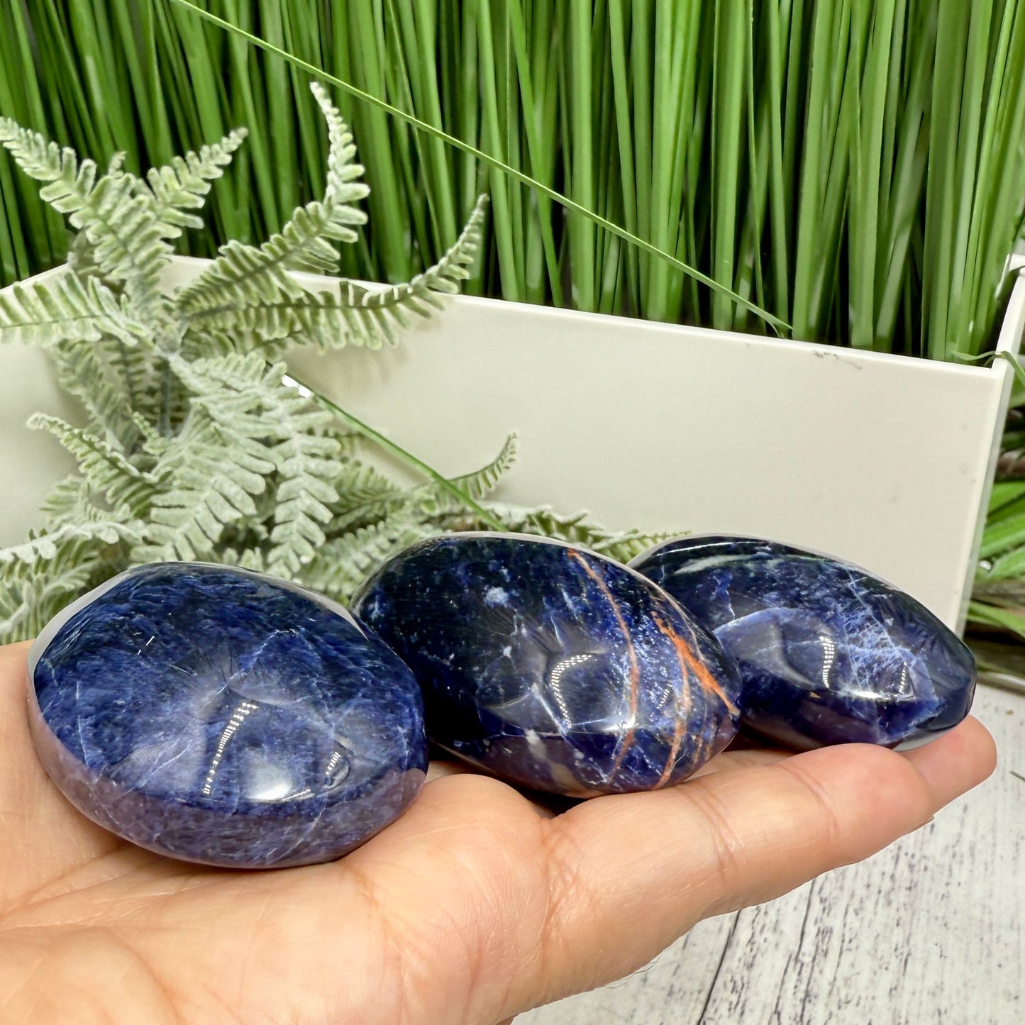 Blue Sodalite Palm Stones Worry Meditation Gemstone YOU CHOOSE