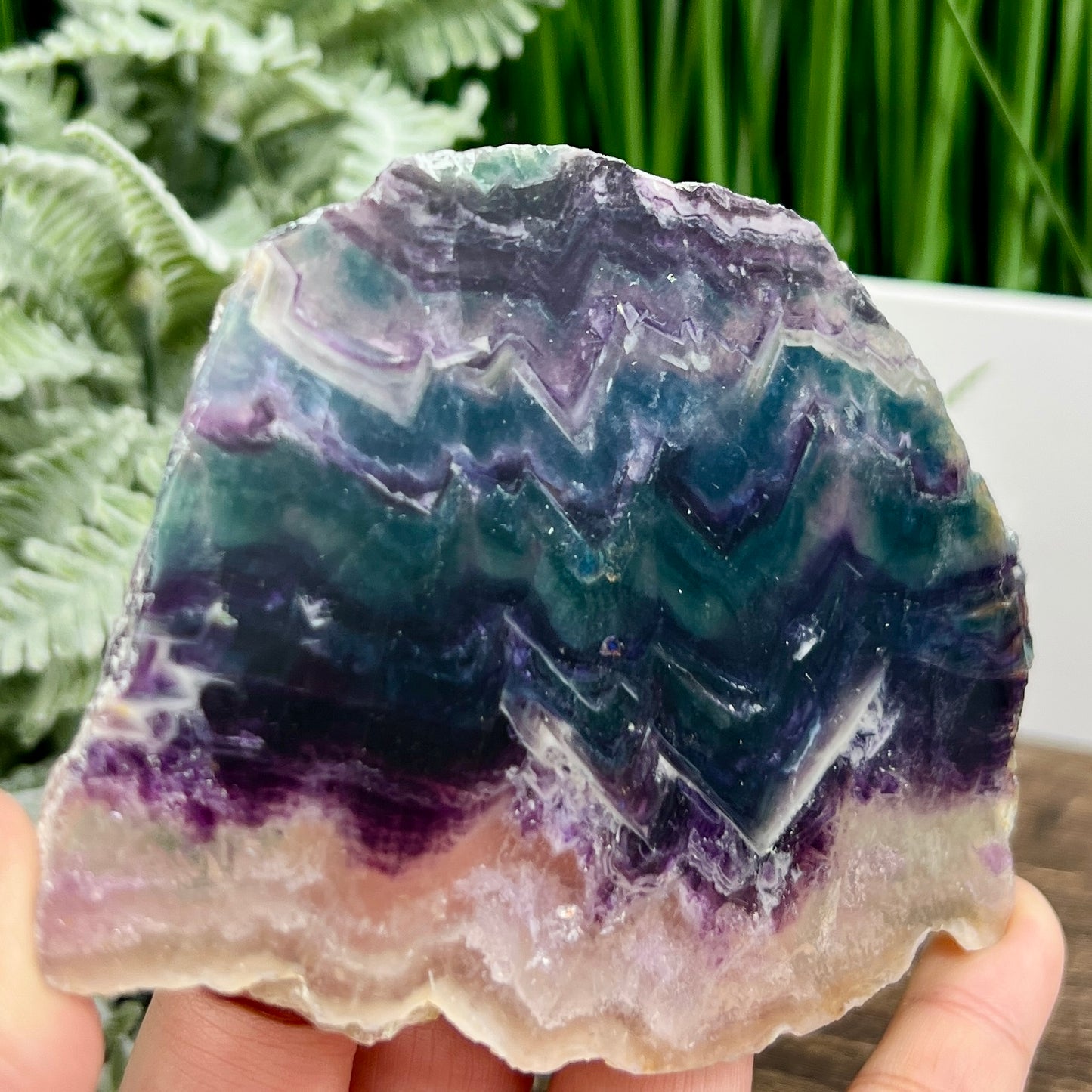 Rainbow Fluorite Slice Crystal Specimen Slab 220g