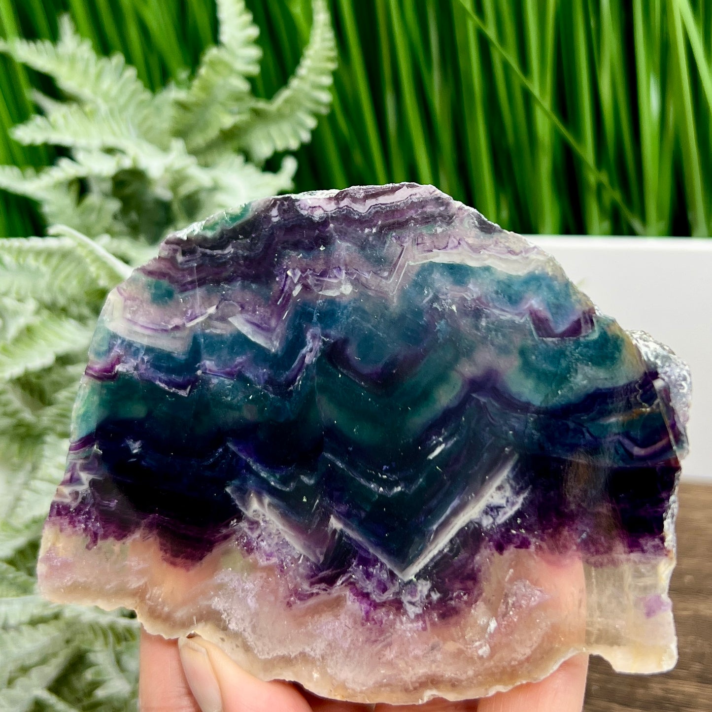 Rainbow Fluorite Slice Crystal Specimen Slab 220g