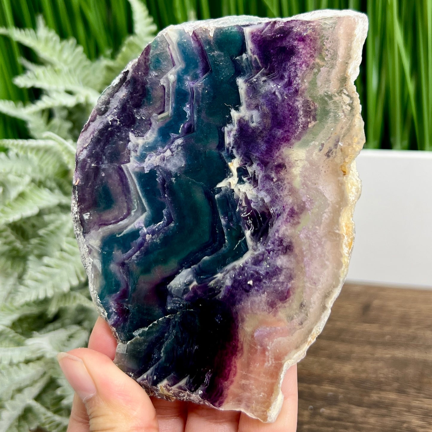 Rainbow Fluorite Slice Crystal Specimen Slab 220g