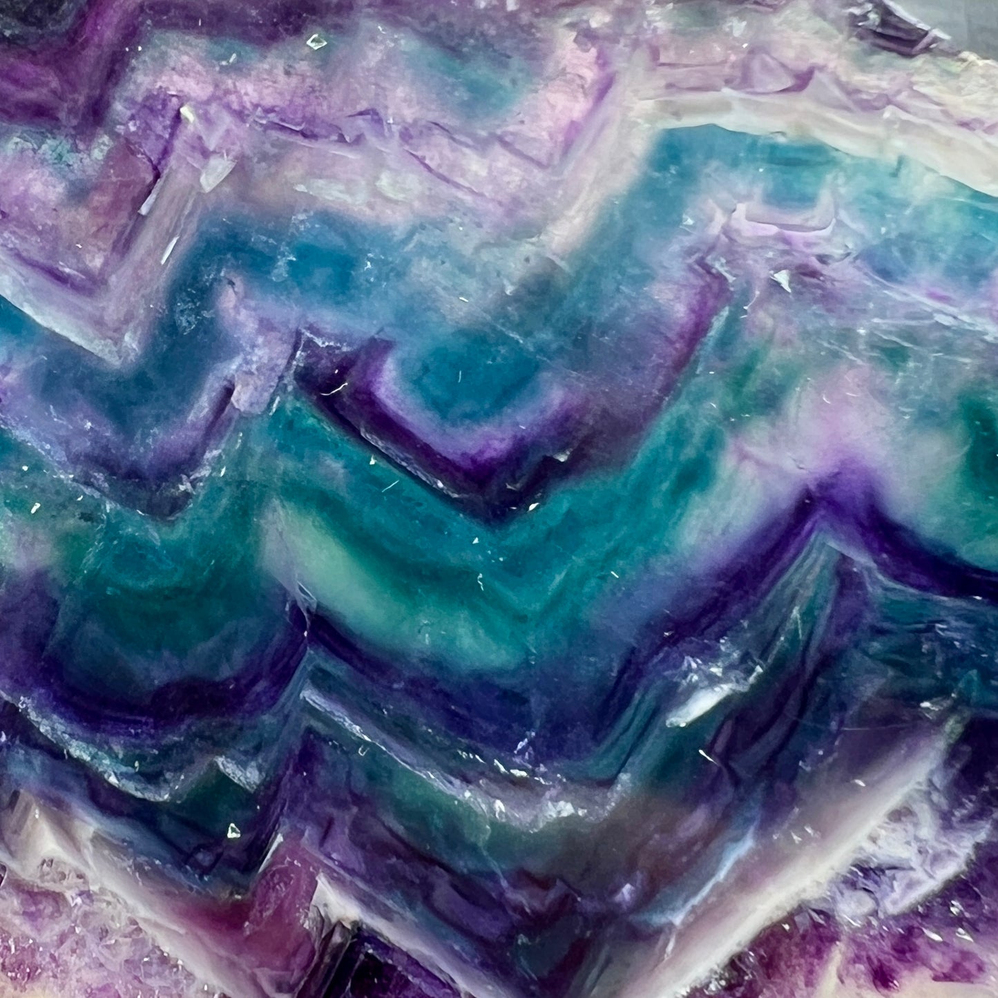 Rainbow Fluorite Slice Crystal Specimen Slab 220g