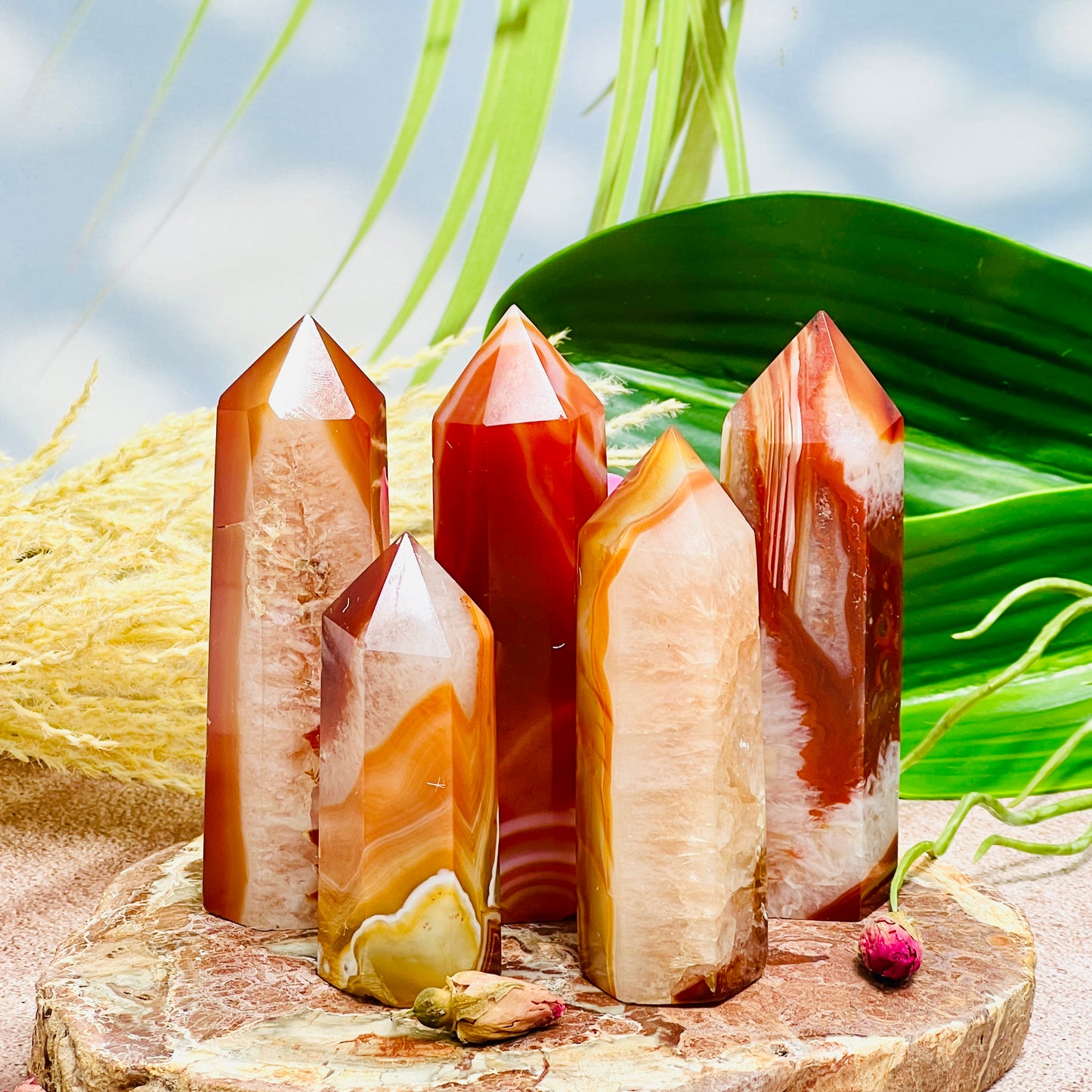Carnelian Quartz Points Towers Healing Crystal YOU CHOOSE