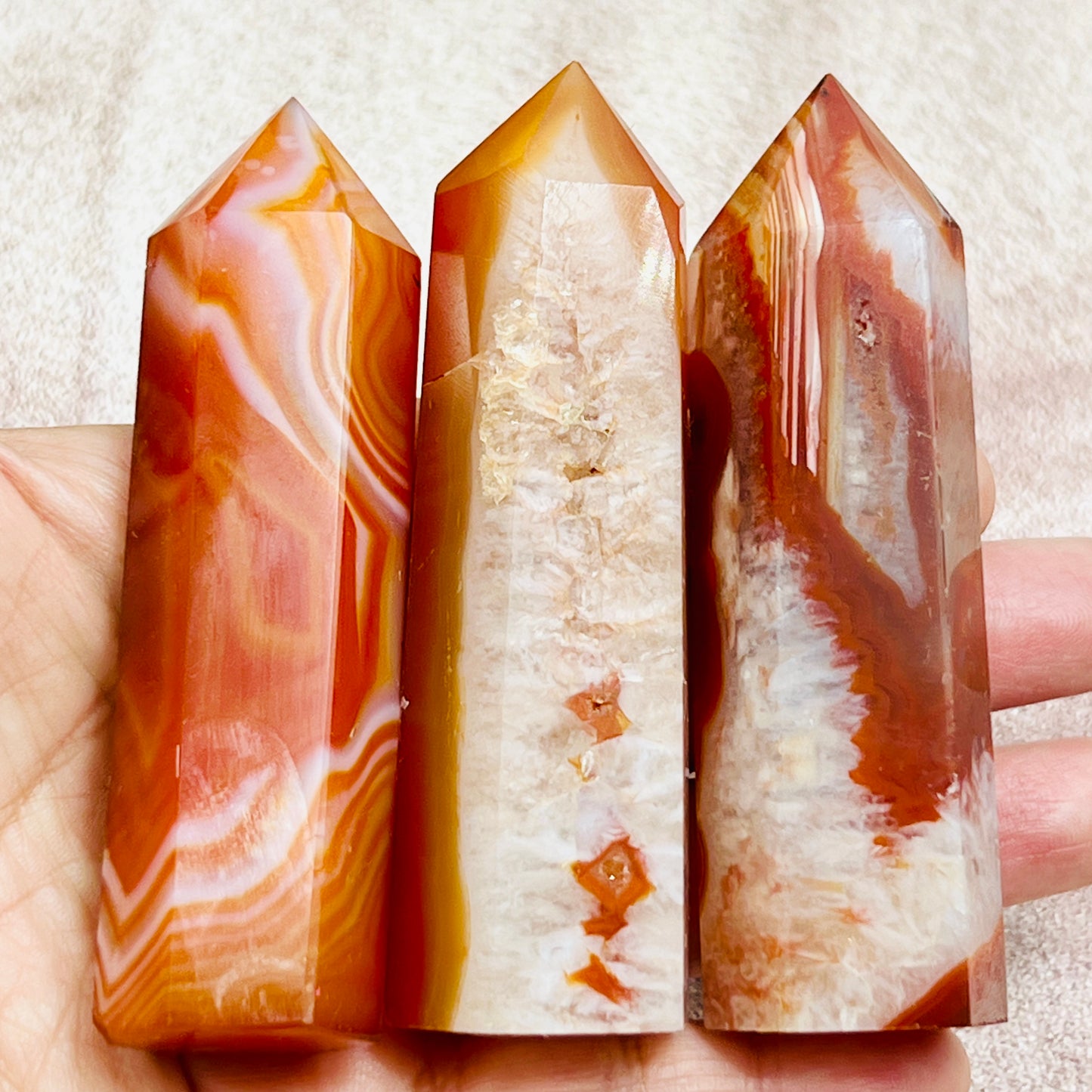 Carnelian Quartz Points Towers Healing Crystal YOU CHOOSE