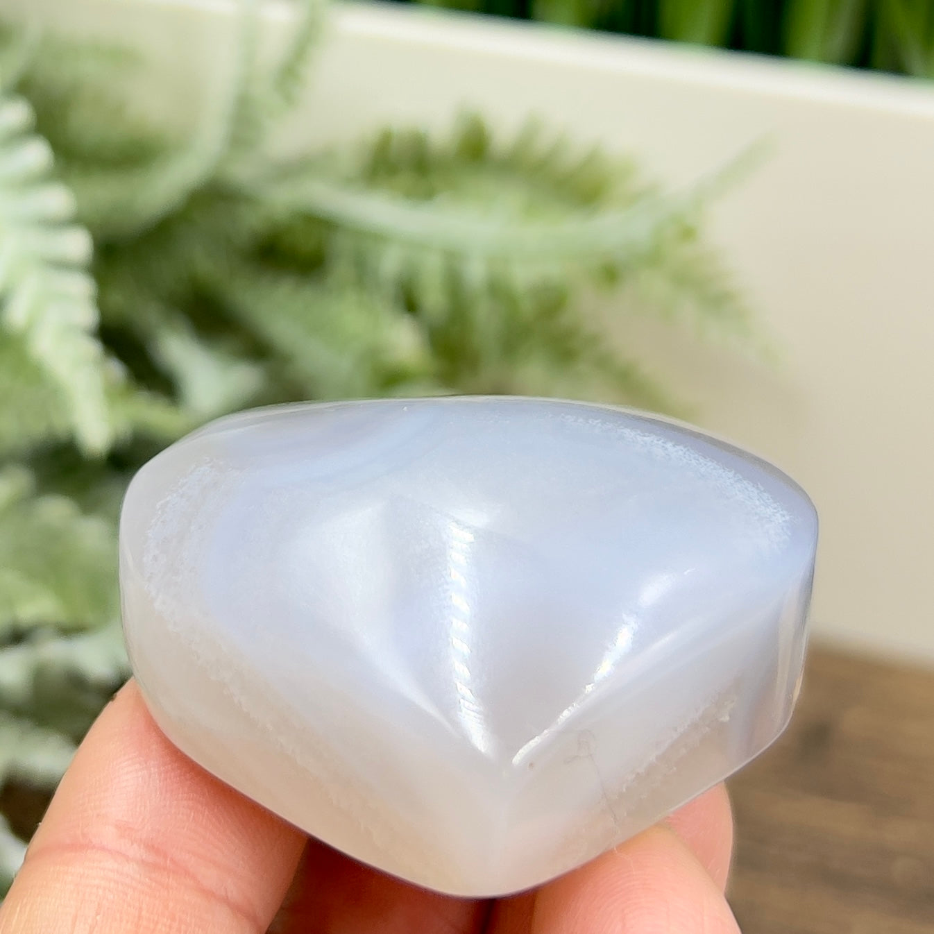 Flower Agate Heart Healing Crystal Carving 68g