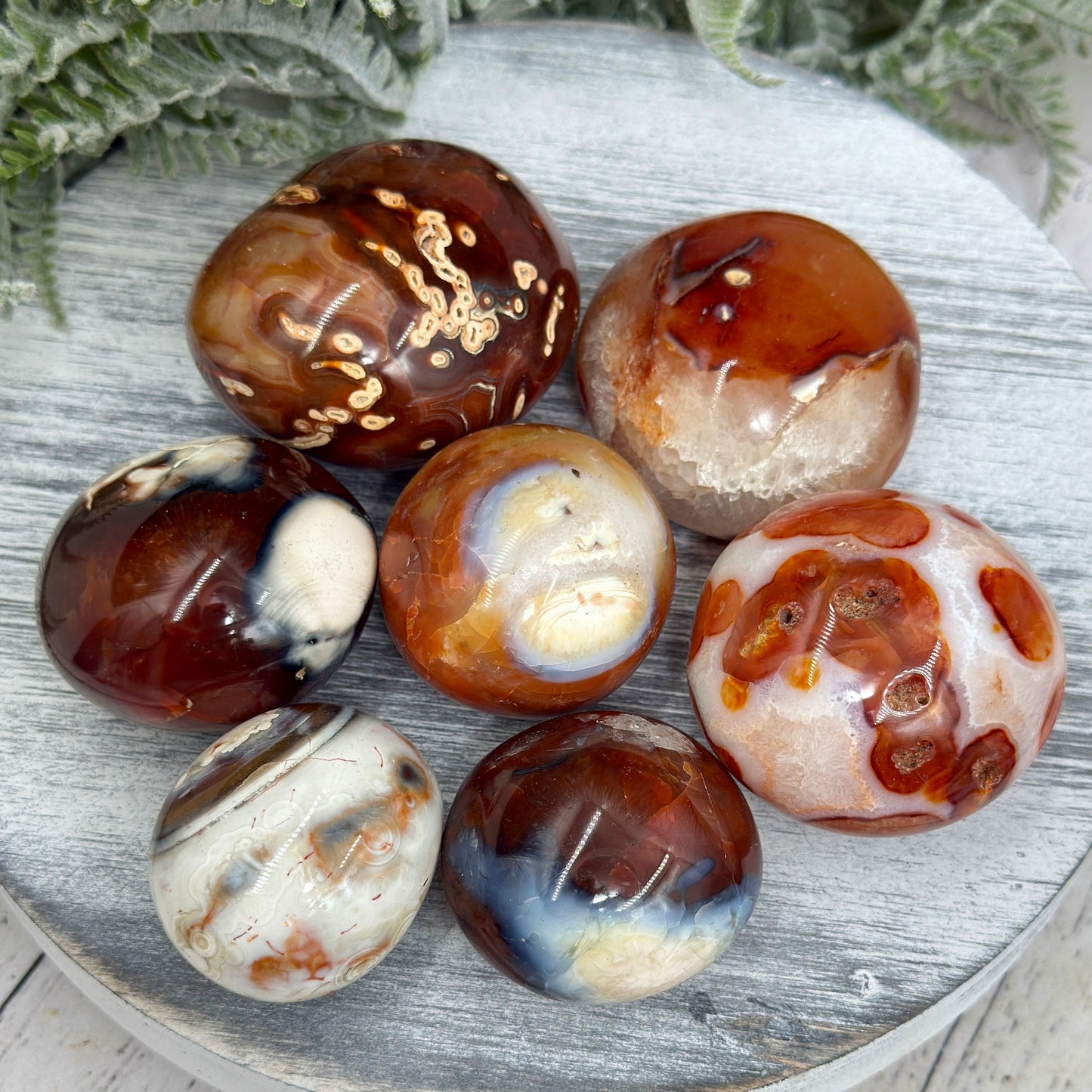 Carnelian Orca Agate Palm Stones Meditation Crystals YOU CHOOSE
