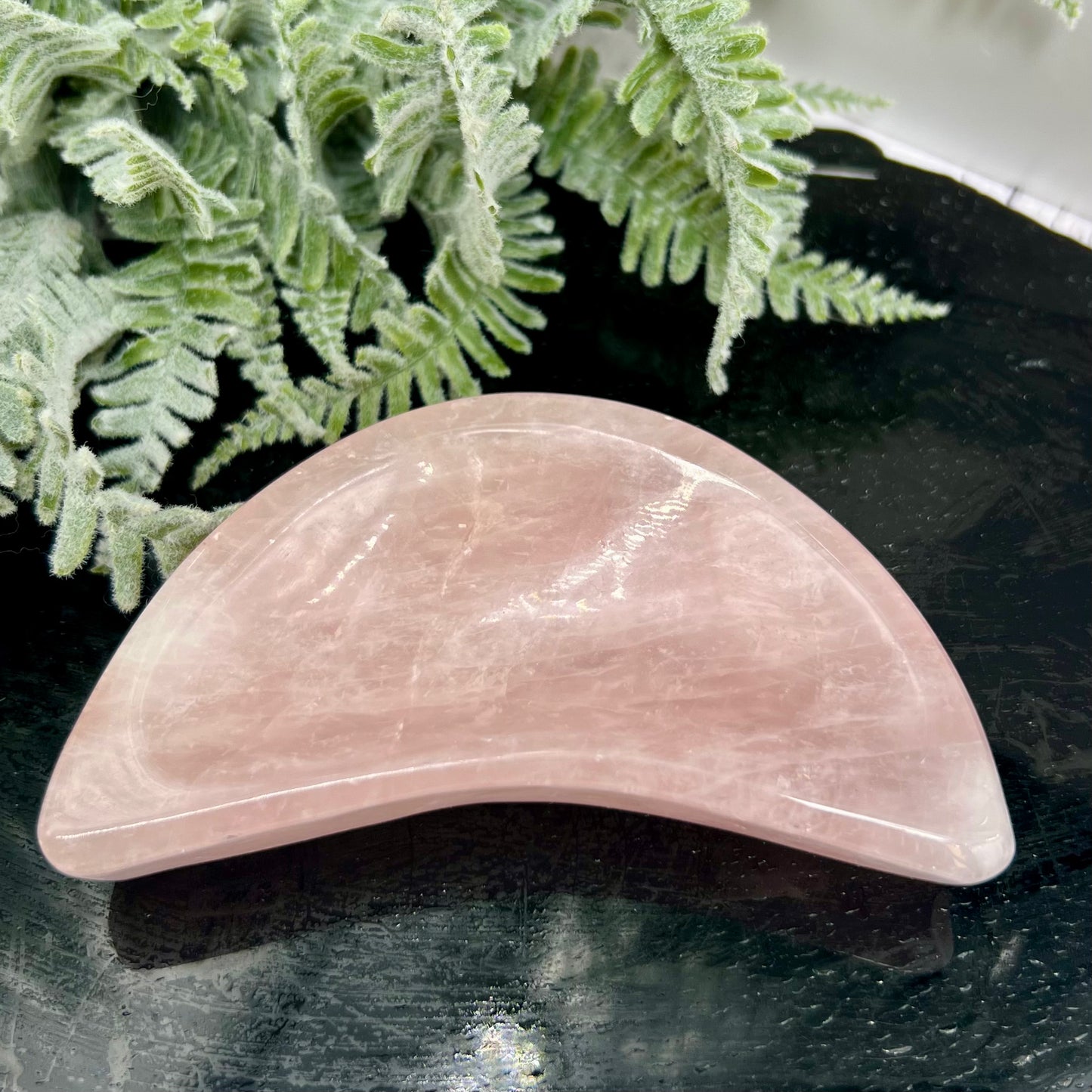 Rose Quartz Moon Crescent Bowl Crystal 156g