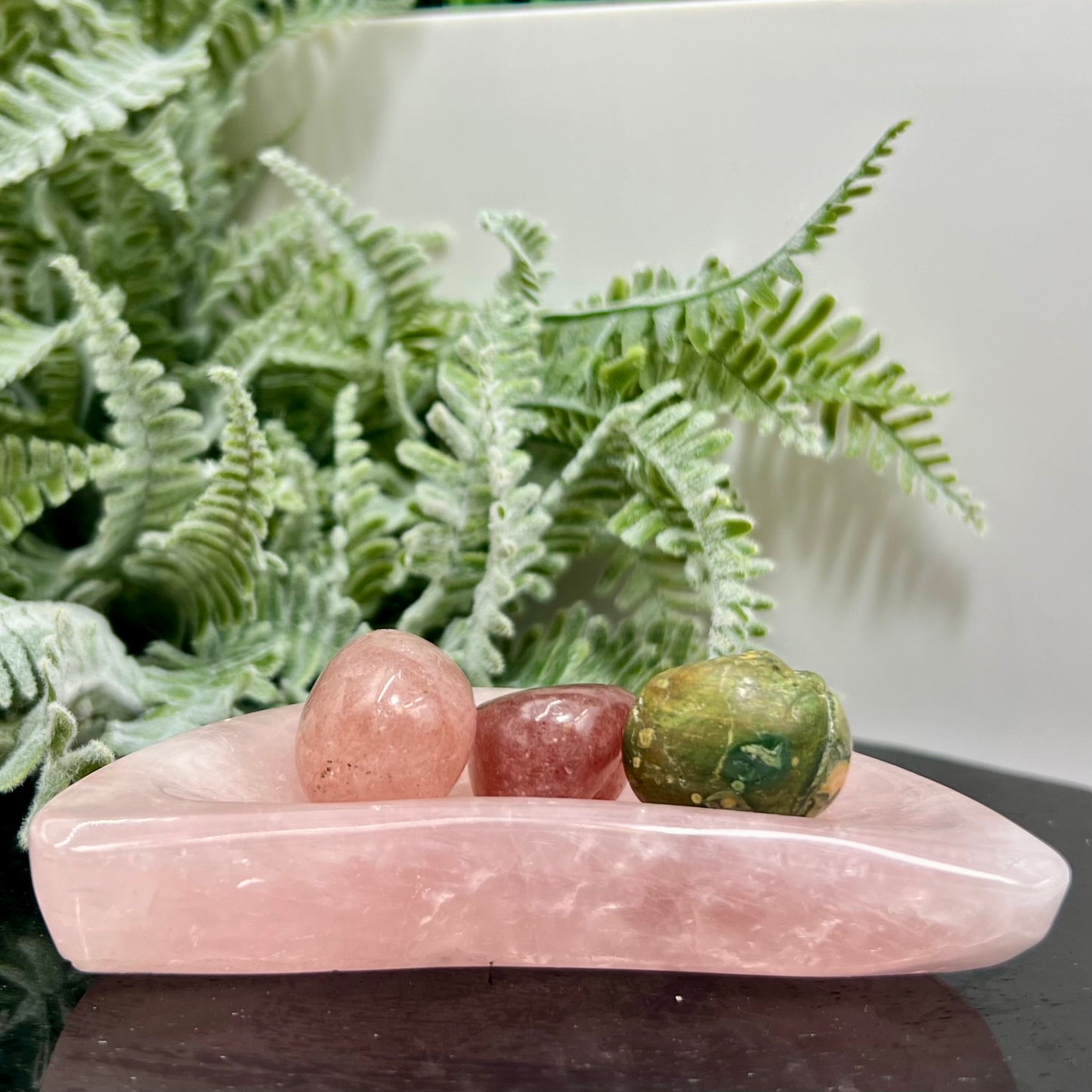 Rose Quartz Moon Crescent Bowl Crystal 156g