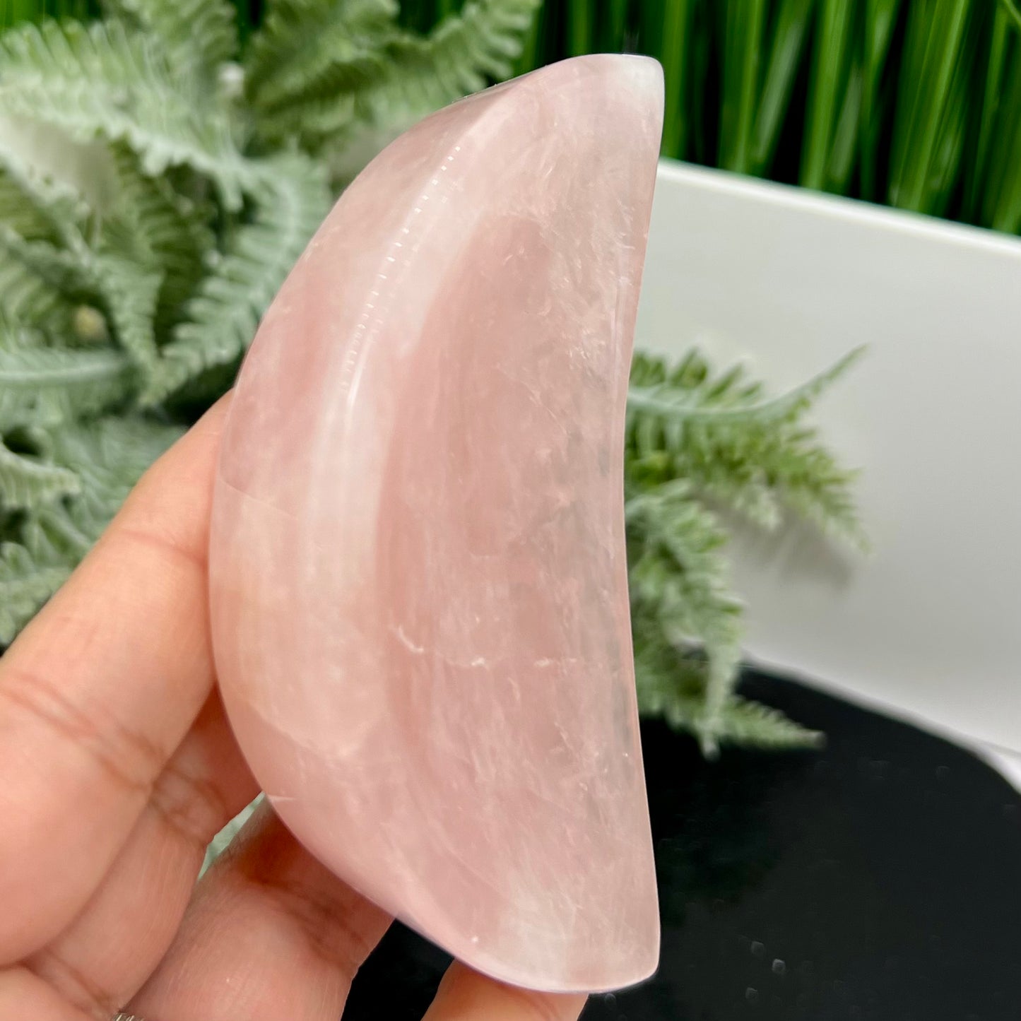 Rose Quartz Moon Crescent Bowl Crystal 156g